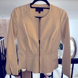 Patterson J Kincaid Ivory Peplum Jacket